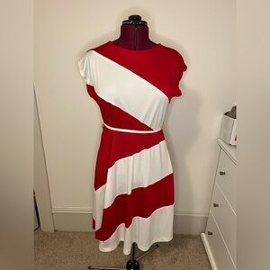 Vintage red & white striped dress